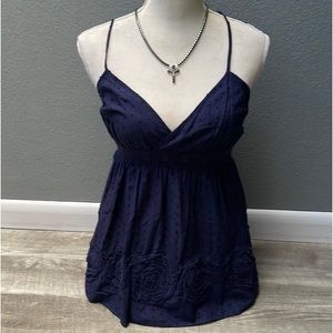 Iris Basic Navy Racerback Tank Top